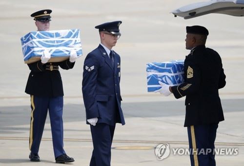 北, 정전65주년에 미군유해 55구 송환(Kim Hong-Ji/Pool Photo via AP)