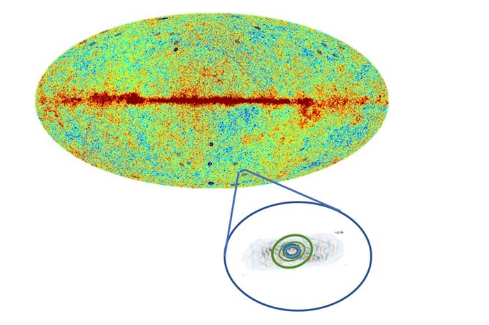 우주마이크로파배경복사(CMB) 지도[출처:미국항공우주국]This could be a glimpse of a previous universeDaniel An, Krzysztof A. Meissner and Roger Penrose