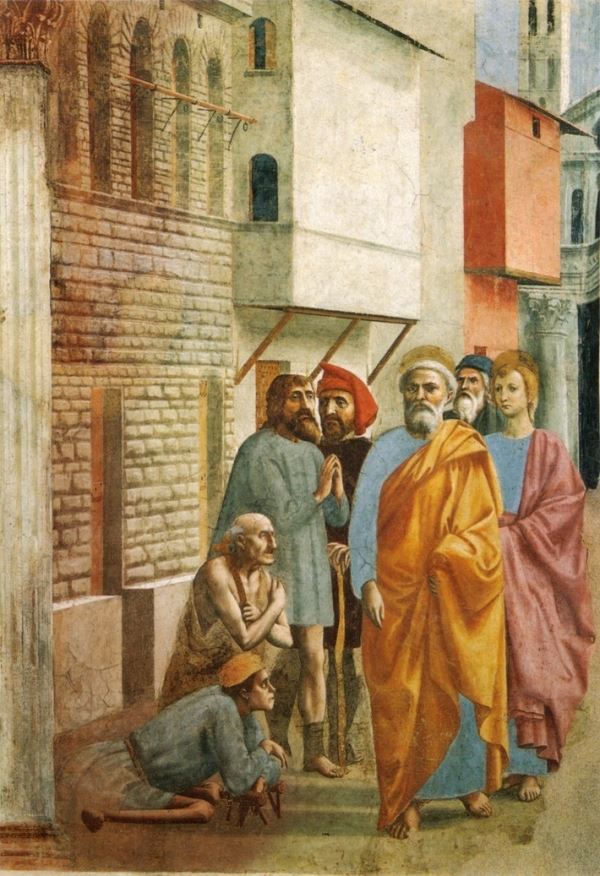 (그림1) 마사치오 - 「그림자로 치유하는 성 베드로」 (1426~27)