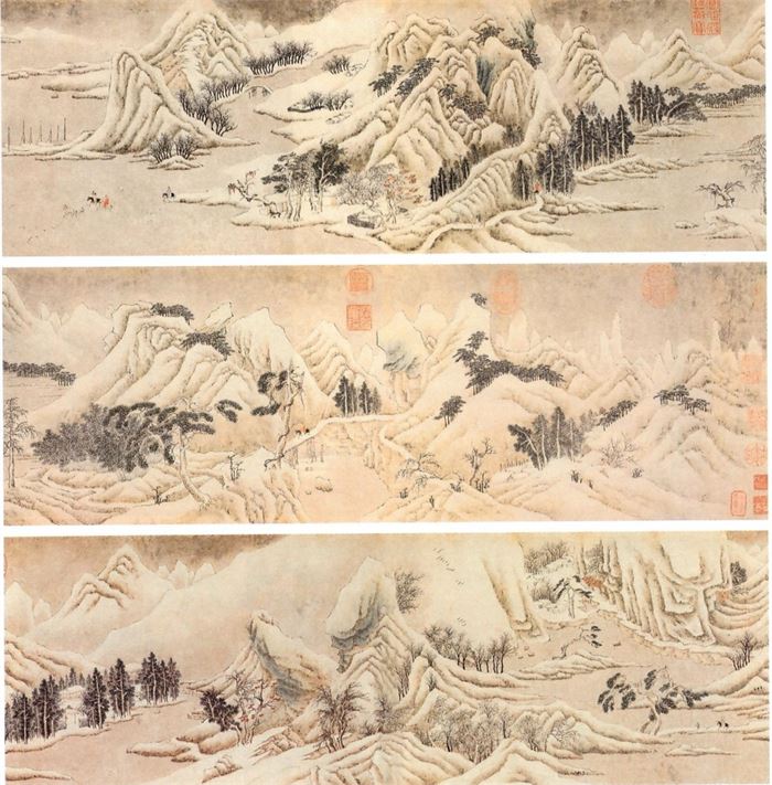 107문징명(文徵明 명  1470~1559) 관산적설도(關山積雪圖) 1528년 25.3+445.2 (2)