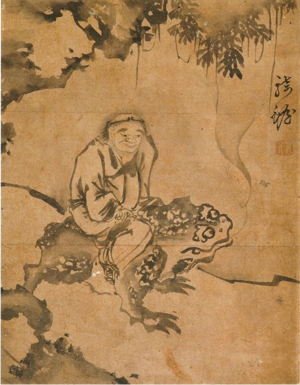 135 이정(李楨 조선 1578~1607) 기섬도(騎蟾圖) 30.3+23.9 이화여자대학교박물관