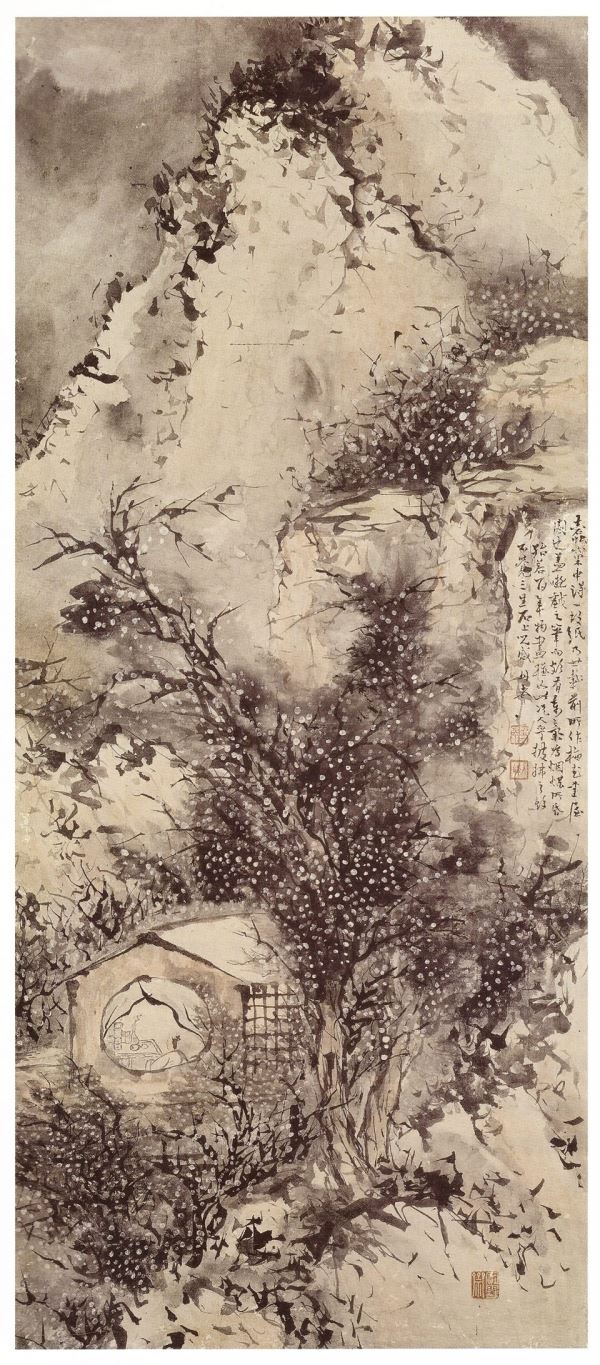 173 조희룡(趙熙龍 조선 1789~1866) 매화서옥도(梅花書屋圖) 106.1+45.1 간송미술관