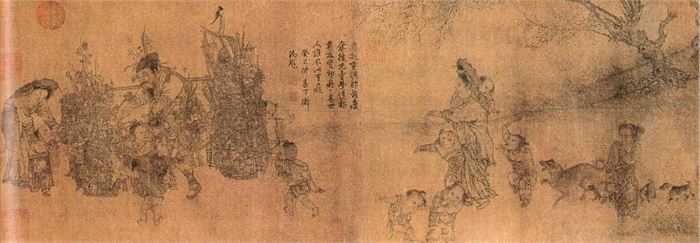 232 이숭(李嵩 南宋 1166~1243) 화랑담도(貨郞擔圖) 25.5+70.4 대북 고궁박물원