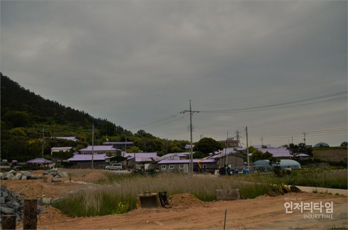 렌즈42-5. 반월도 마을 지붕도 보라색이다